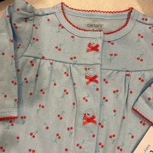 Carter’s 3mth long sleeved cherry sleeper. NWT, ADORABLE! 100% cotton